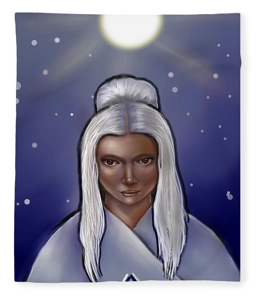 Spirit Fleece Blanket featuring the digital art Spirit Wisdom by Carmen Cordova