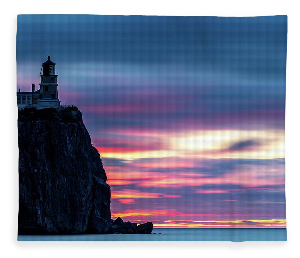 Split Rock Fleece Blanket featuring the photograph Split Rock Summer Sunrise by Sebastian Musial