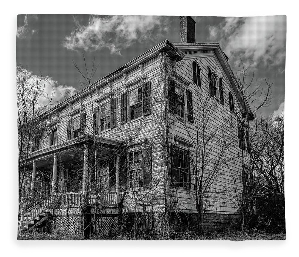 Haunted House Fleece Blanket featuring the photograph Spook House by David Letts