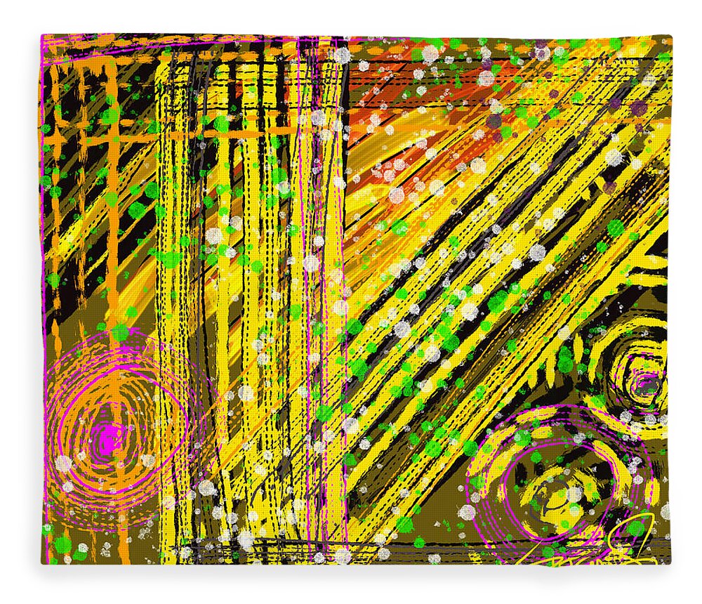 Abstract Fleece Blanket featuring the digital art Sporadic DNA by Susan Fielder