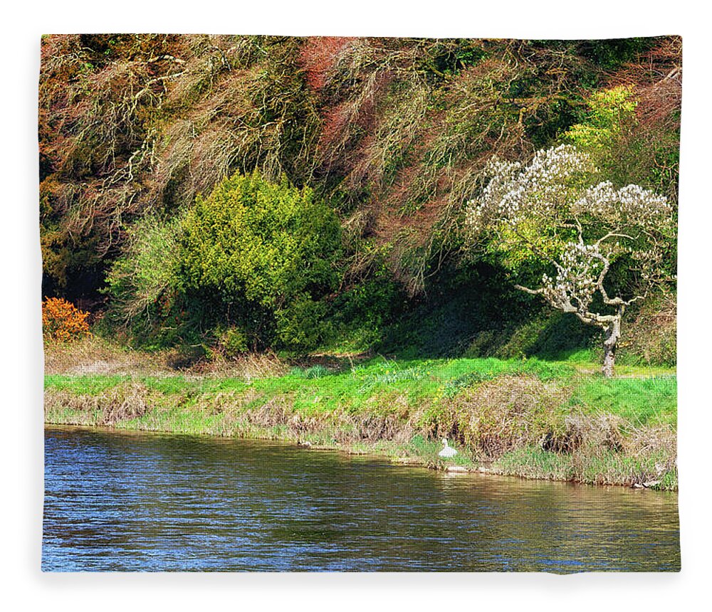 Ireland Fleece Blanket featuring the photograph Spring by the River Suir in Ireland by Artur Bogacki