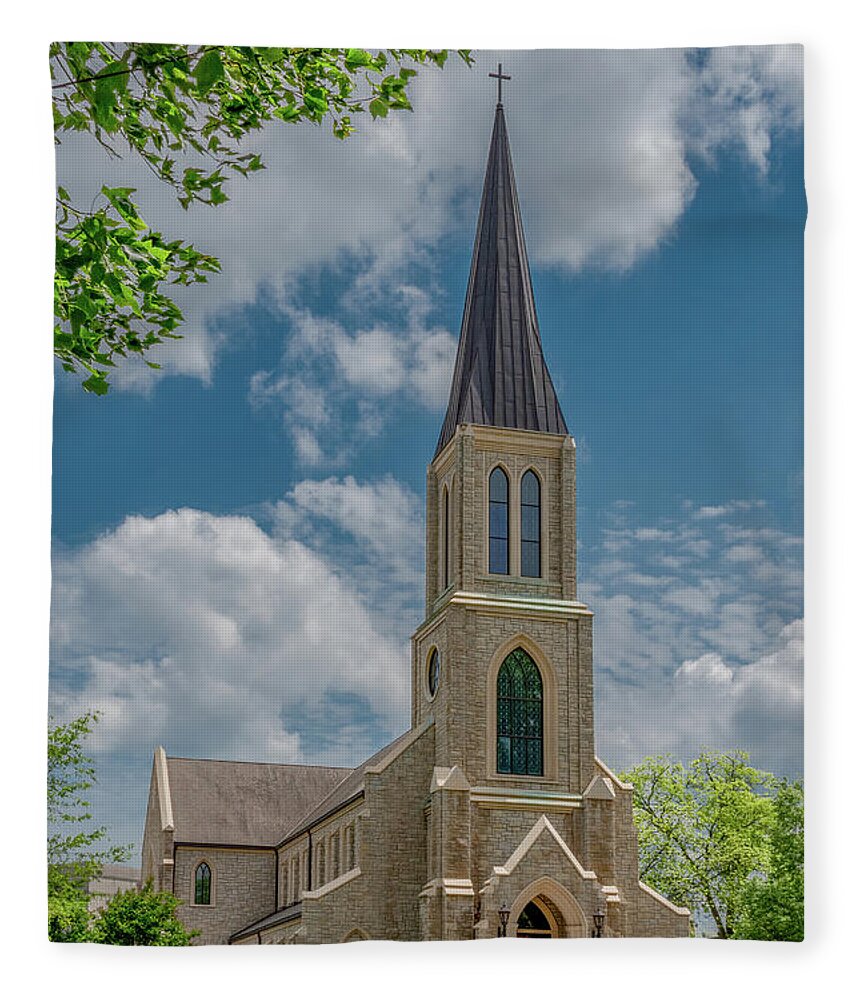 Tennessee Fleece Blanket featuring the photograph Springtime Chapel, Lee University by Marcy Wielfaert