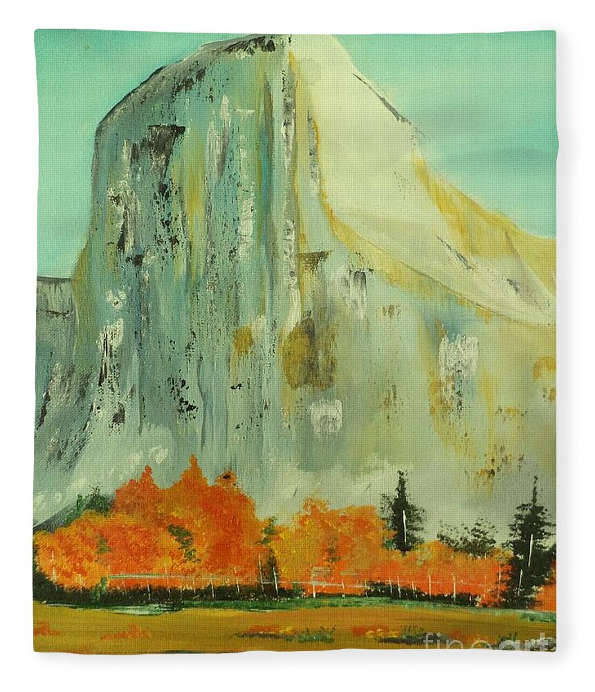 Landscape Fleece Blanket featuring the painting Cowboy Hat Mountain Painting # 344 by Donald Northup