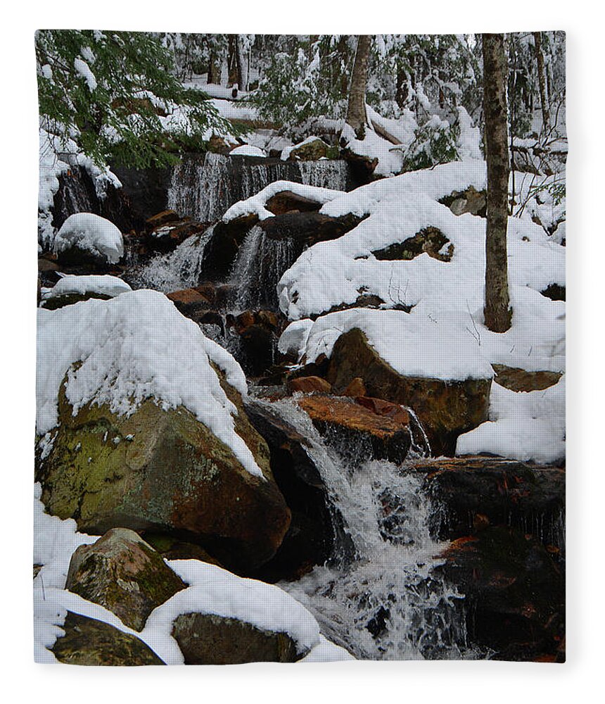 Spruce Peak Falls Fleece Blanket featuring the photograph Spruce Peak Falls 5 by Raymond Salani III
