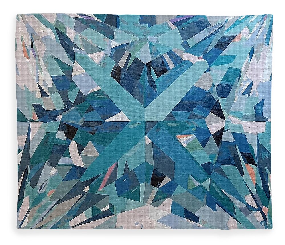 Square Diamond Art Print Fleece Blanket by Anna Sarv - Fine Art