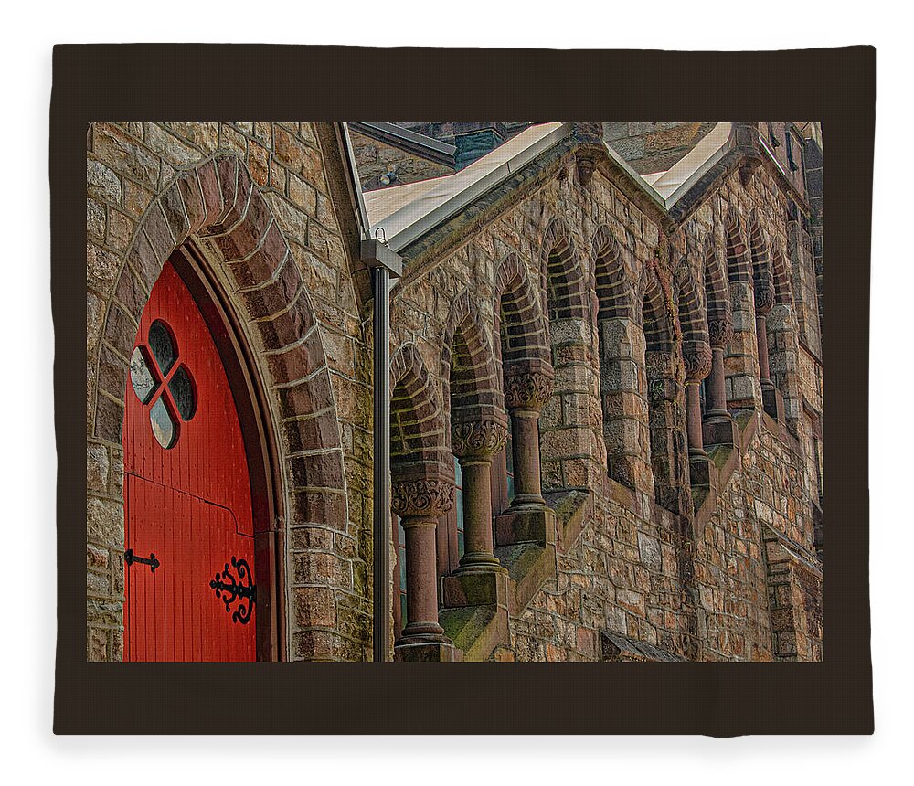 Jim Thorpe Fleece Blanket featuring the photograph St Marks and St Johns Church Arches by Kristia Adams