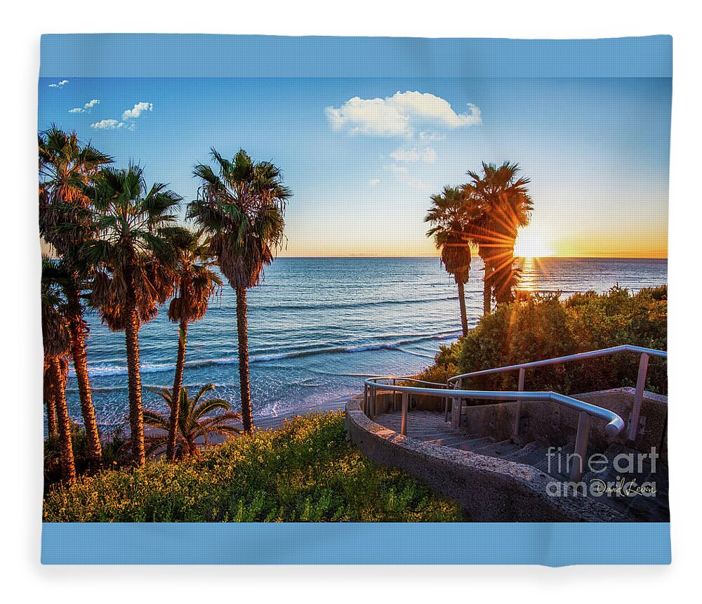 Beach Fleece Blanket featuring the photograph Stairway to Swami's Beach by David Levin