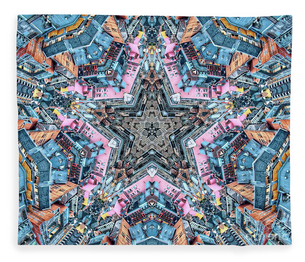 Star Fleece Blanket featuring the digital art Star City by Phil Perkins