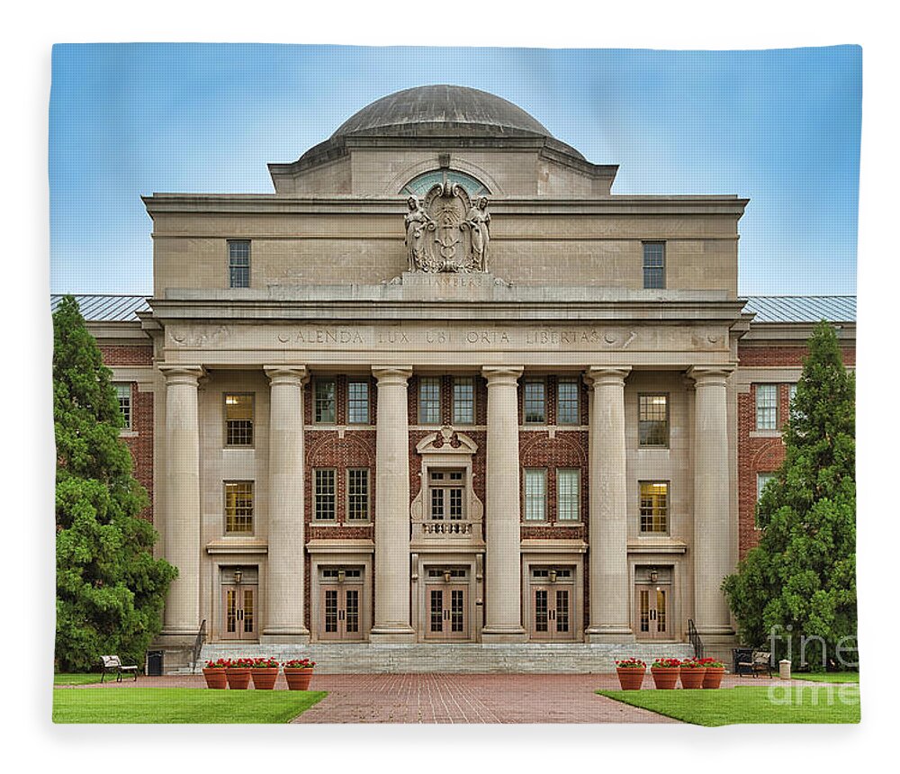 Building Fleece Blanket featuring the photograph Stately Architecture at Davidson College by Amy Dundon