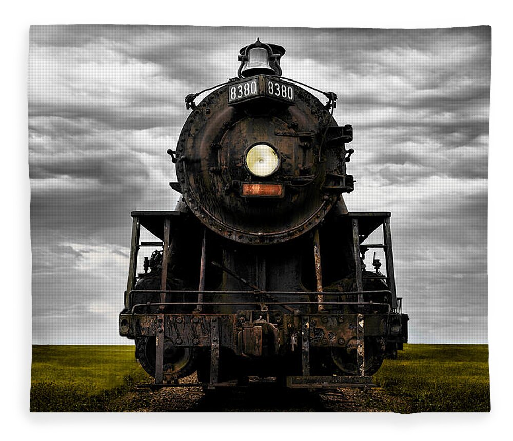 Train Fleece Blanket featuring the photograph Steam Engine by Carrie Hannigan