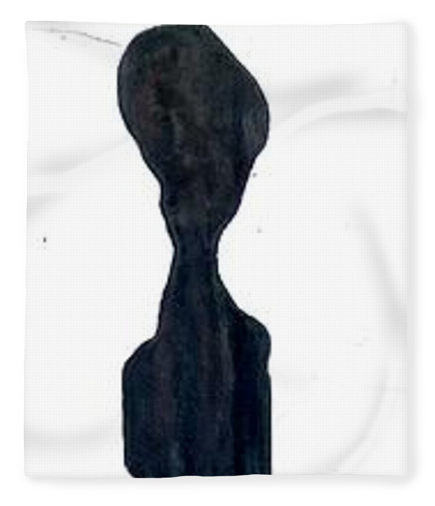 Figure Fleece Blanket featuring the sculpture Steel Figure by David Euler