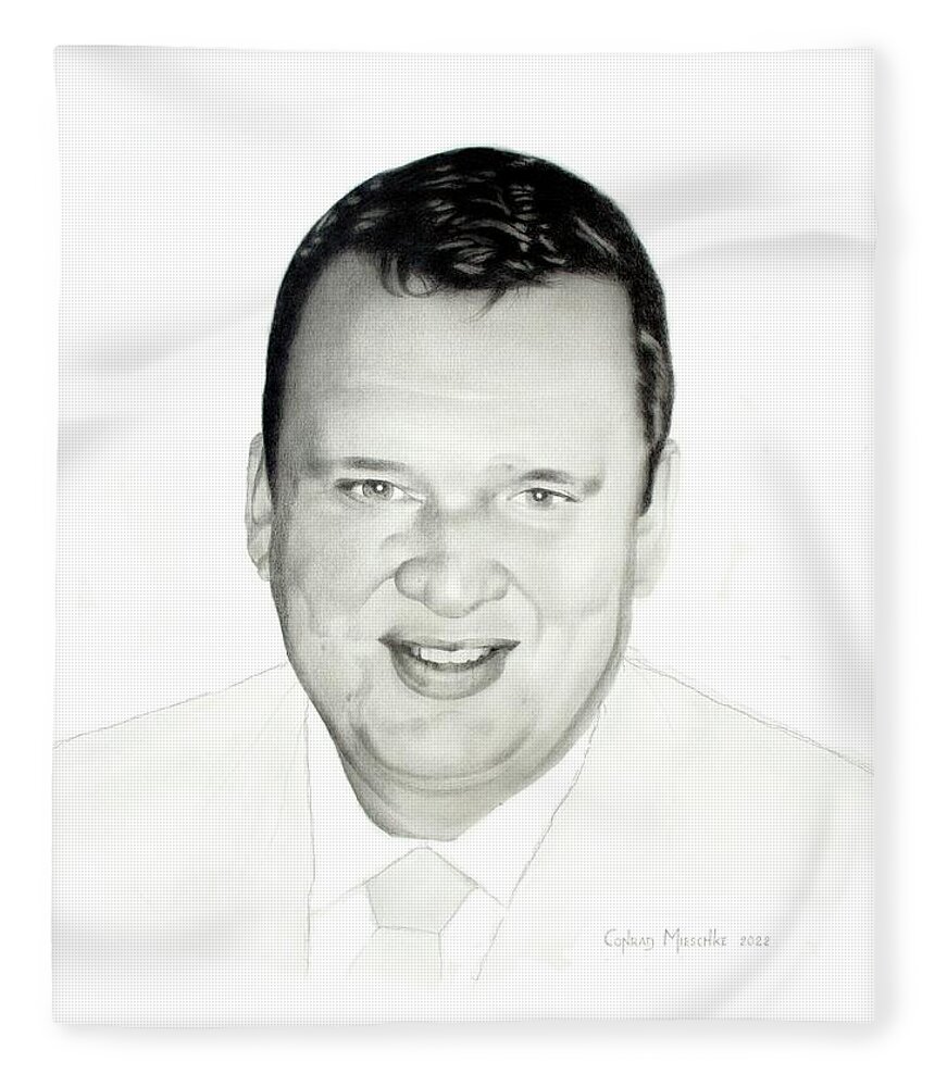 Portrait Fleece Blanket featuring the drawing Steven by Conrad Mieschke