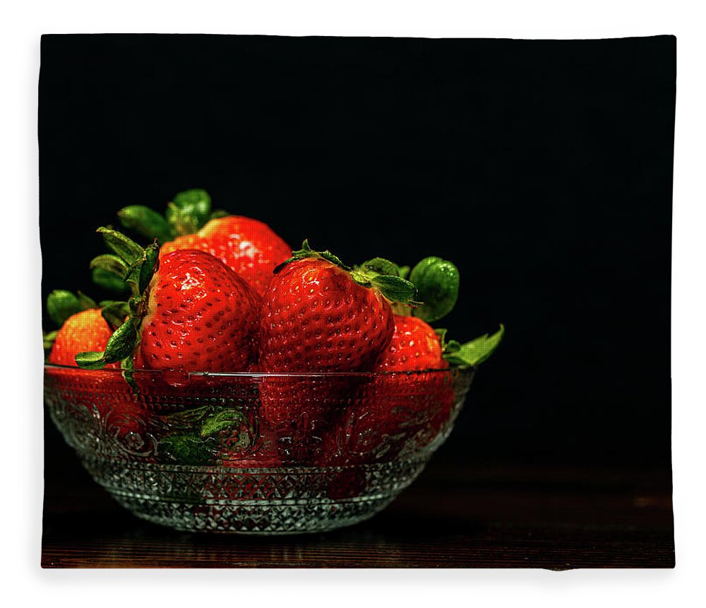 Food Fleece Blanket featuring the photograph Still Life - Strawberries by Amelia Pearn