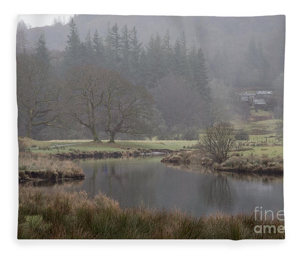 Lake District Fleece Blanket featuring the photograph Stillwater River, Cumbria by Perry Rodriguez