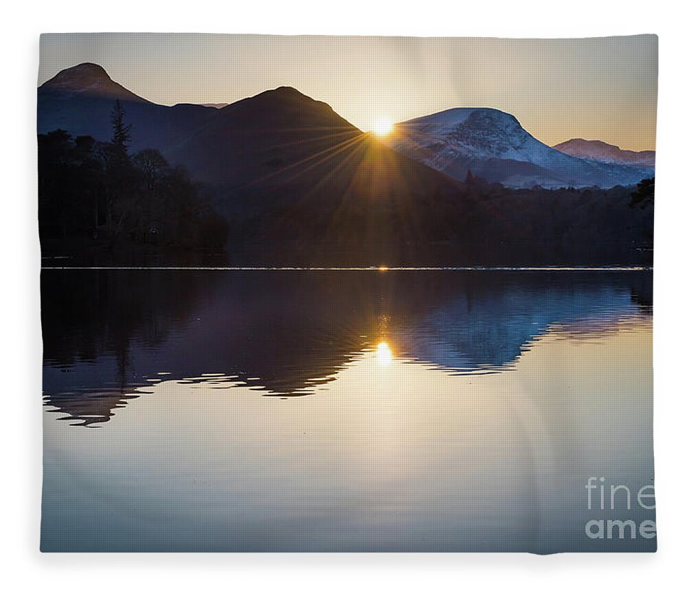 Sunset Fleece Blanket featuring the photograph Stillwater Sunet by Perry Rodriguez
