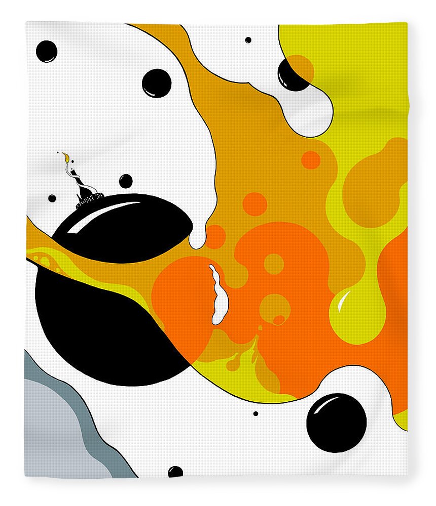 Climate Change Fleece Blanket featuring the digital art Stink Bomb by Craig Tilley