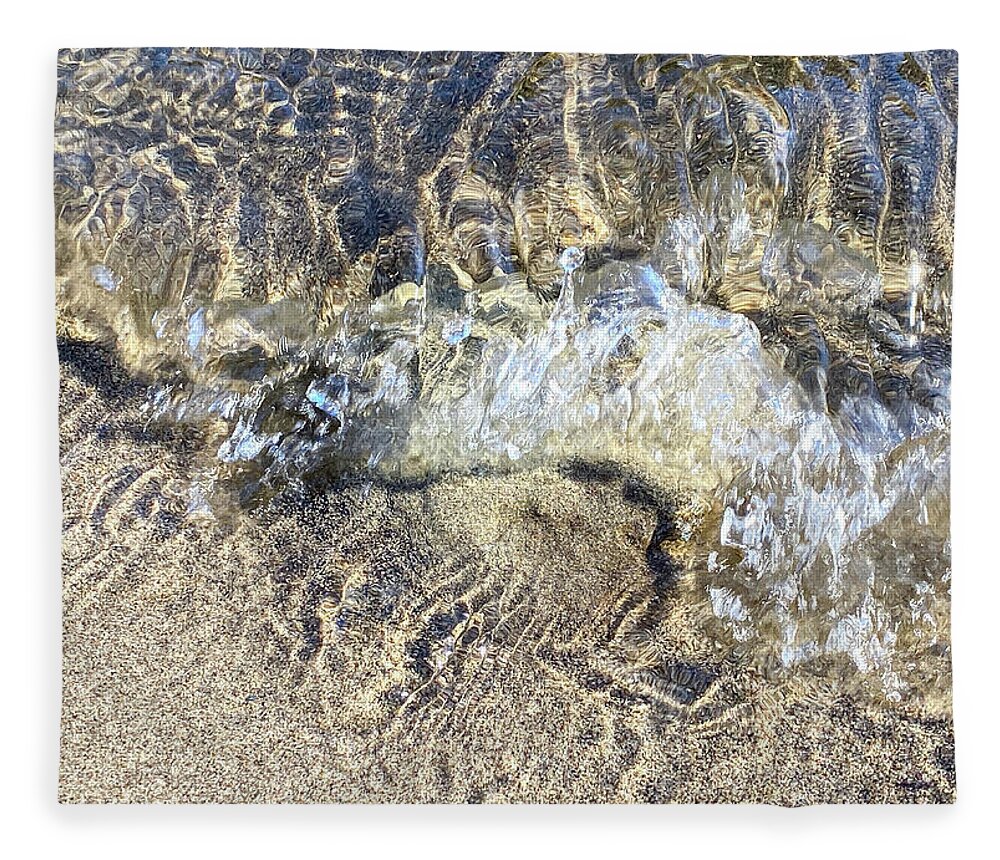 Sand Fleece Blanket featuring the photograph Stone on the Beach by Amelia Pearn