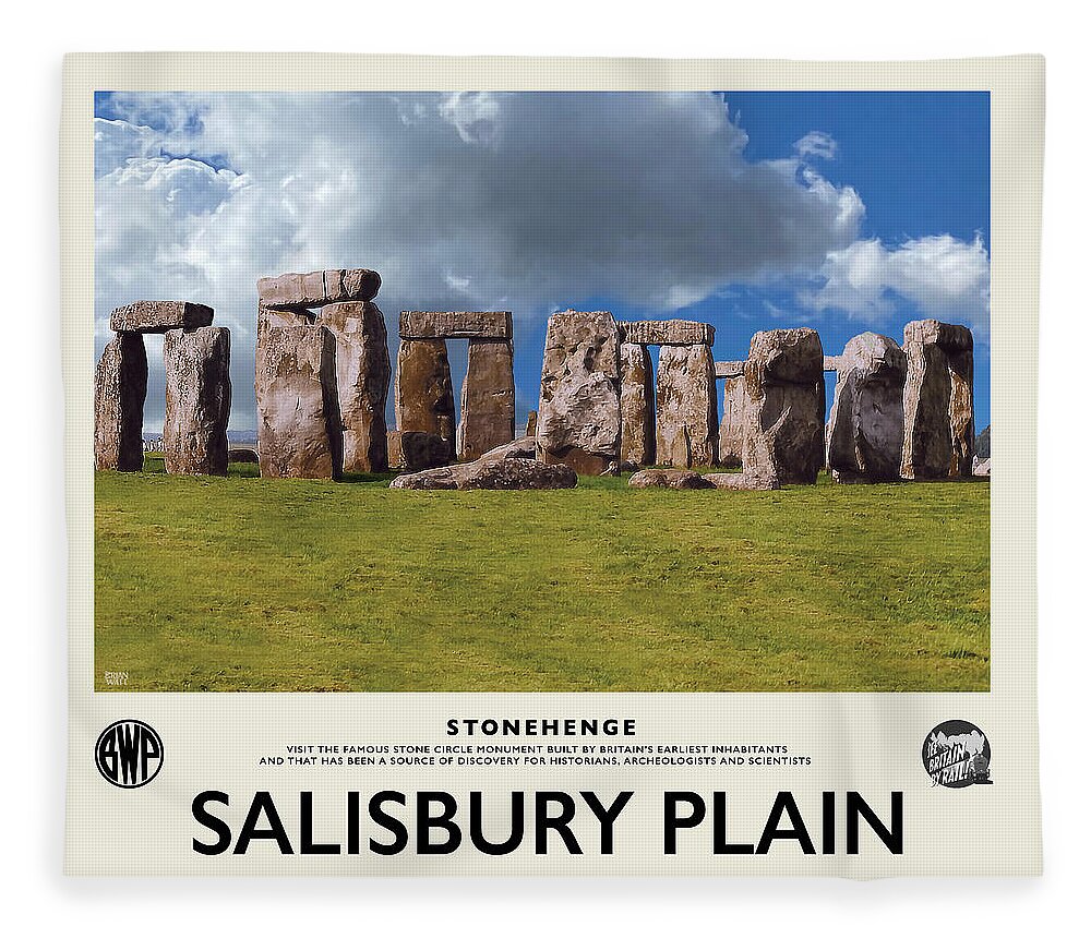 British Railway Poster Fleece Blanket featuring the photograph Stonhenge Railway Poster by Brian Watt