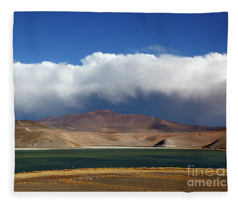 Chile Fleece Blanket featuring the photograph Storm cloud rising above Laguna Santa Rosa Chile by James Brunker