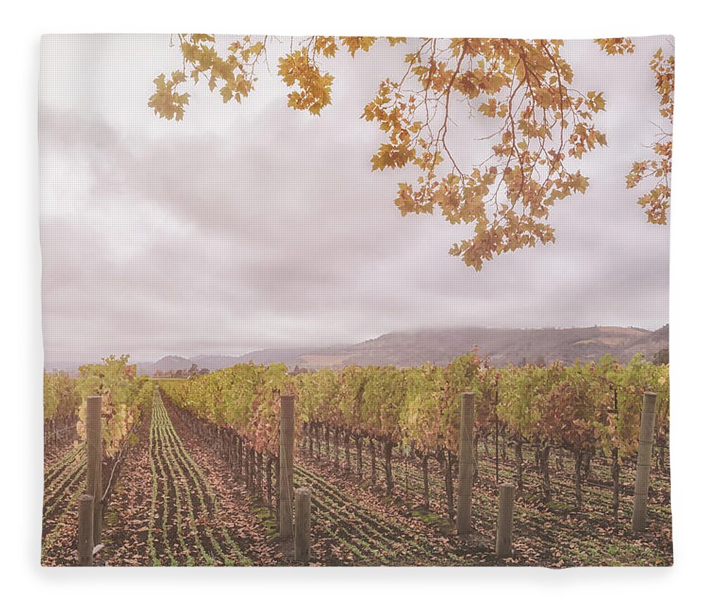 Season Fleece Blanket featuring the photograph Storm Over Vines by Jonathan Nguyen