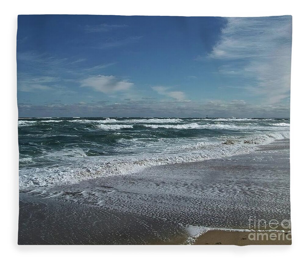 Salisbury Beach Fleece Blanket featuring the photograph Stormy Days by Eunice Miller