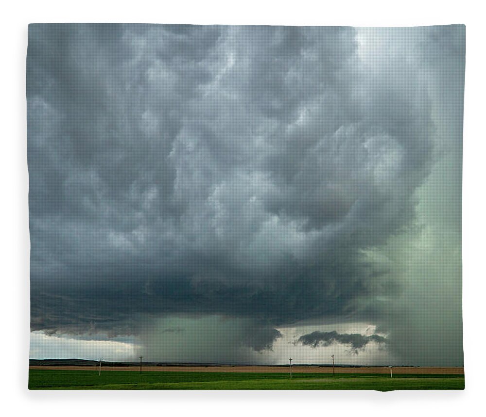 Storm Fleece Blanket featuring the photograph Stormy Supercell by Wesley Aston