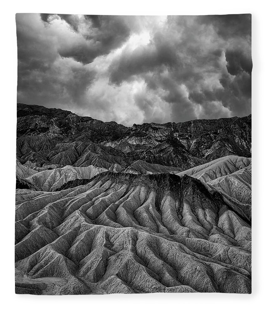 Landscape Fleece Blanket featuring the photograph Stormy Zabriskie Point by Romeo Victor