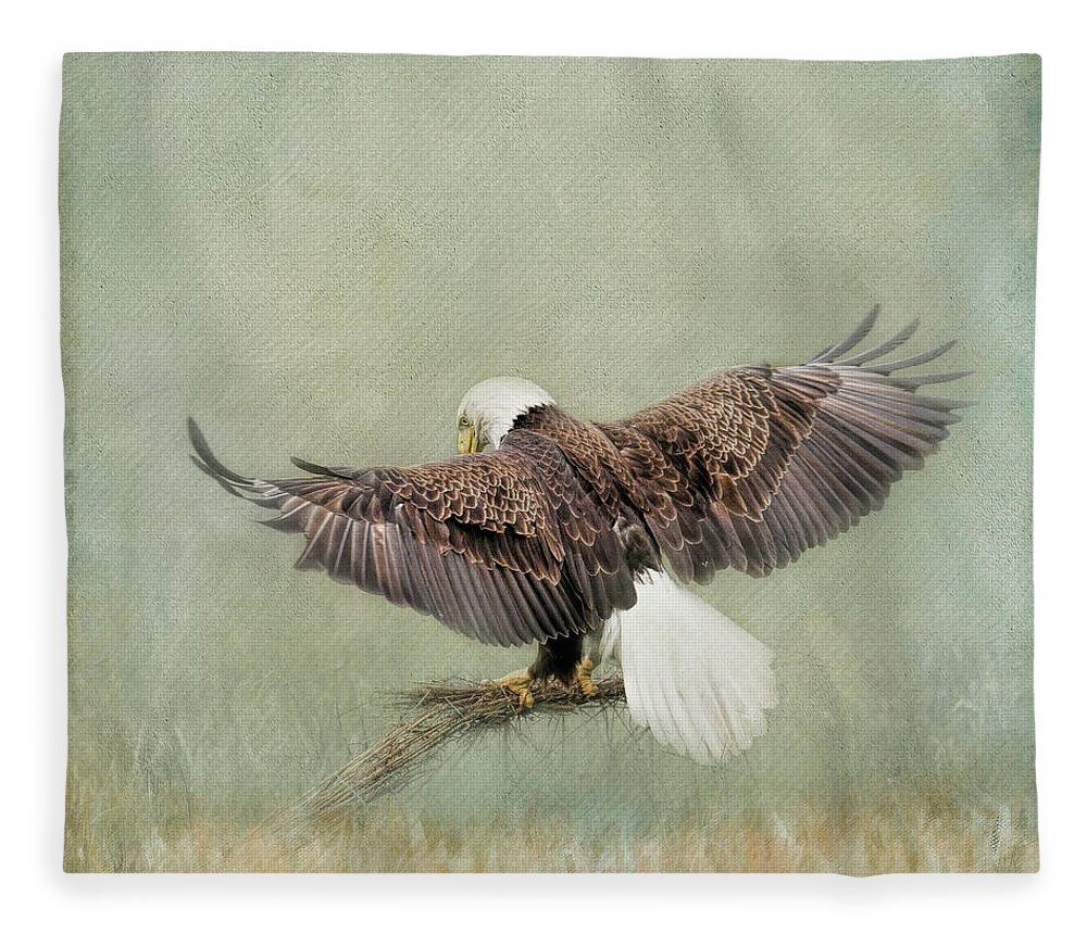 Bald Eagle Fleece Blanket featuring the photograph Strive For The Best by Jai Johnson