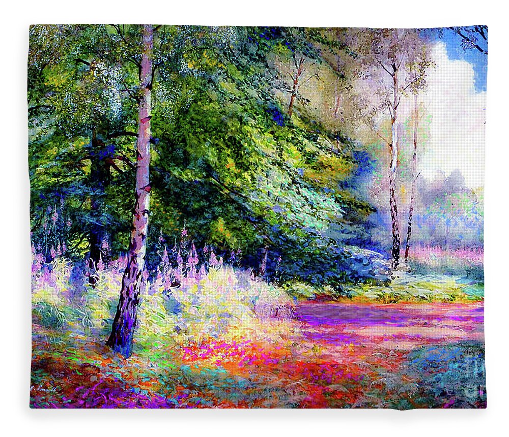 Landscape Fleece Blanket featuring the painting Sublime Summer by Jane Small