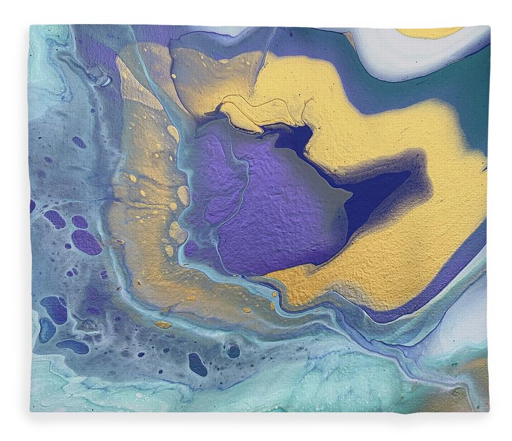 Gold Fleece Blanket featuring the painting Submerge by Nicole DiCicco