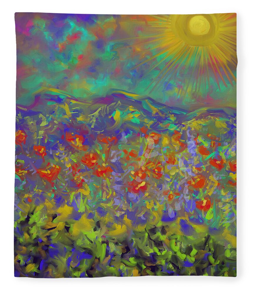 Summer Fleece Blanket featuring the digital art Summer by Angela Weddle