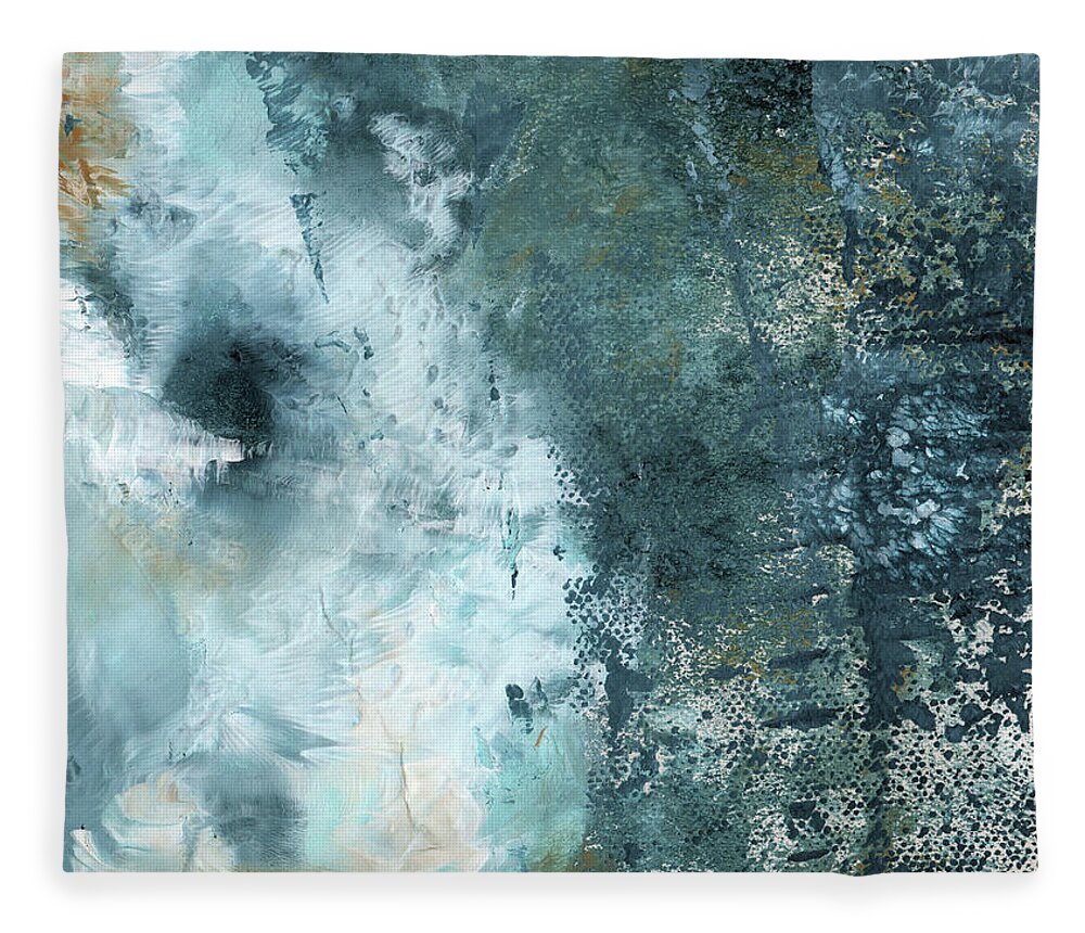 Abstract Fleece Blanket featuring the painting Summer Storm- Abstract Art by Linda Woods by Linda Woods