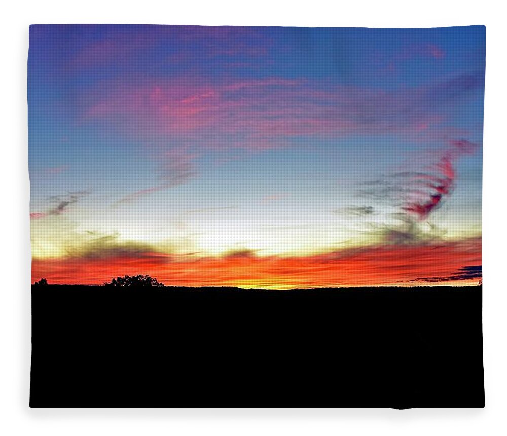 Sunset Fleece Blanket featuring the photograph Summer sunset in Shrewsbury, MA by Monika Salvan