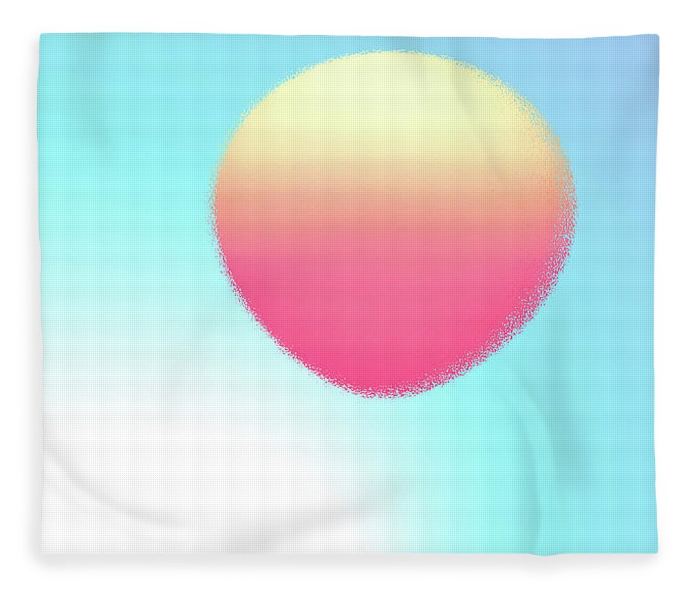 Sun Fleece Blanket featuring the digital art Sun Balloon by Kathleen Illes