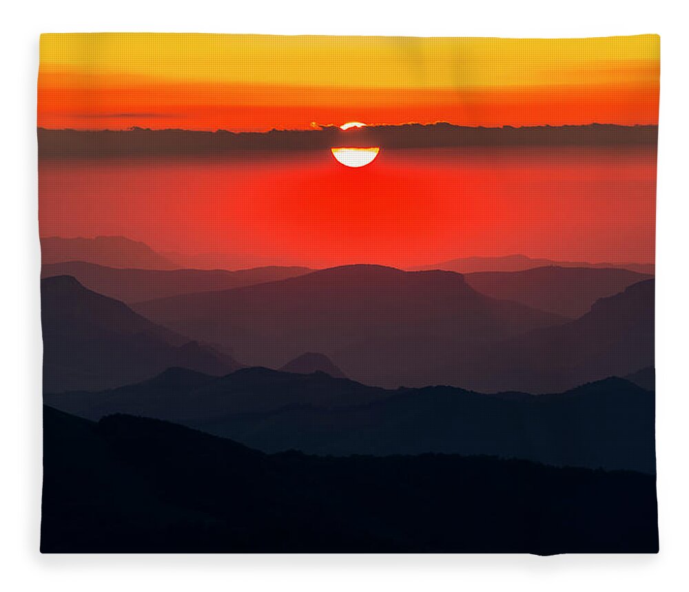 Balkan Mountains Fleece Blanket featuring the photograph Sun Eye by Evgeni Dinev