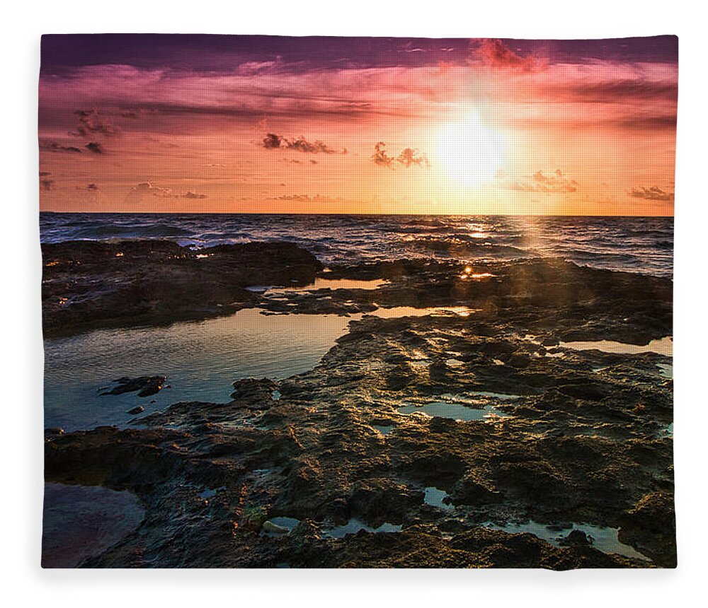 Sunrise Fleece Blanket featuring the photograph Sun Flare by Montez Kerr