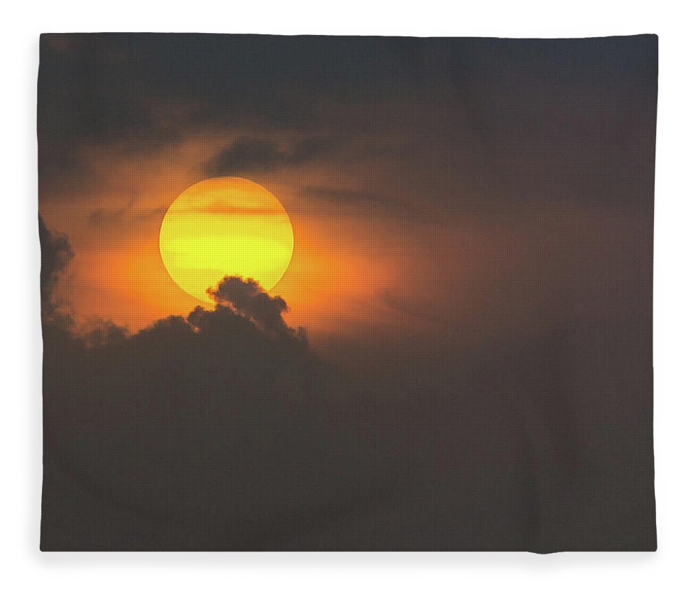 Clouds Fleece Blanket featuring the photograph Sun popping into clouds by Andrew Lalchan