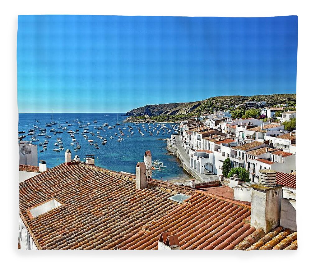 Sunday Fleece Blanket featuring the photograph Sunday morning in Cadaques by Monika Salvan