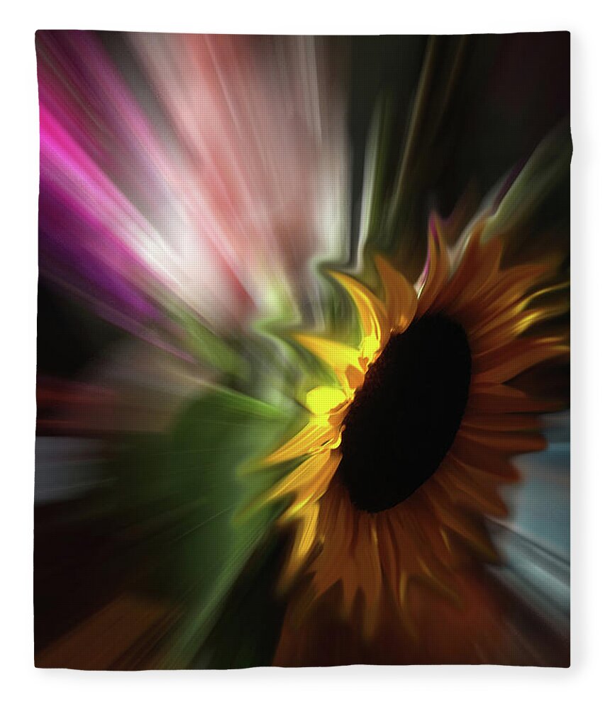 Abstract Fleece Blanket featuring the photograph Sunflower Colors by Wayne King