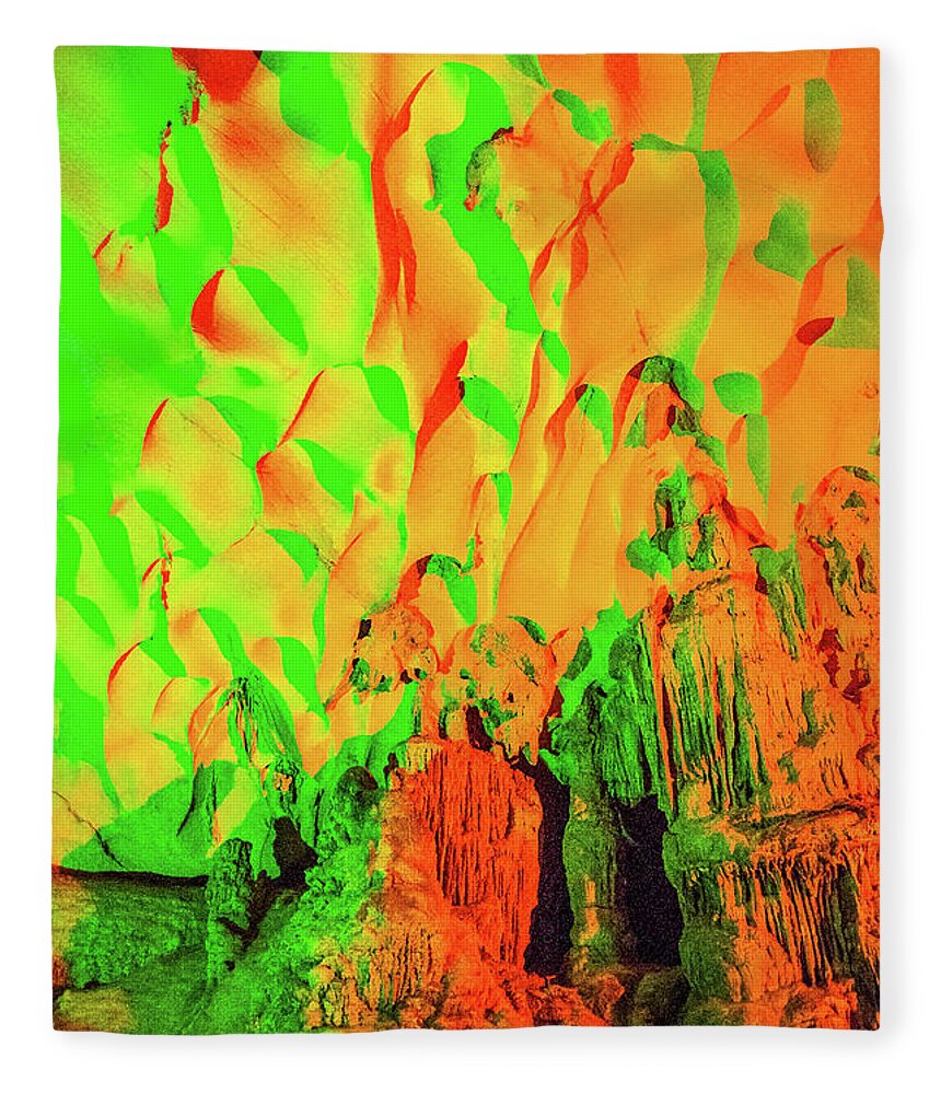 Sung Sot Fleece Blanket featuring the photograph Sung Sot Cave by Rob Hemphill
