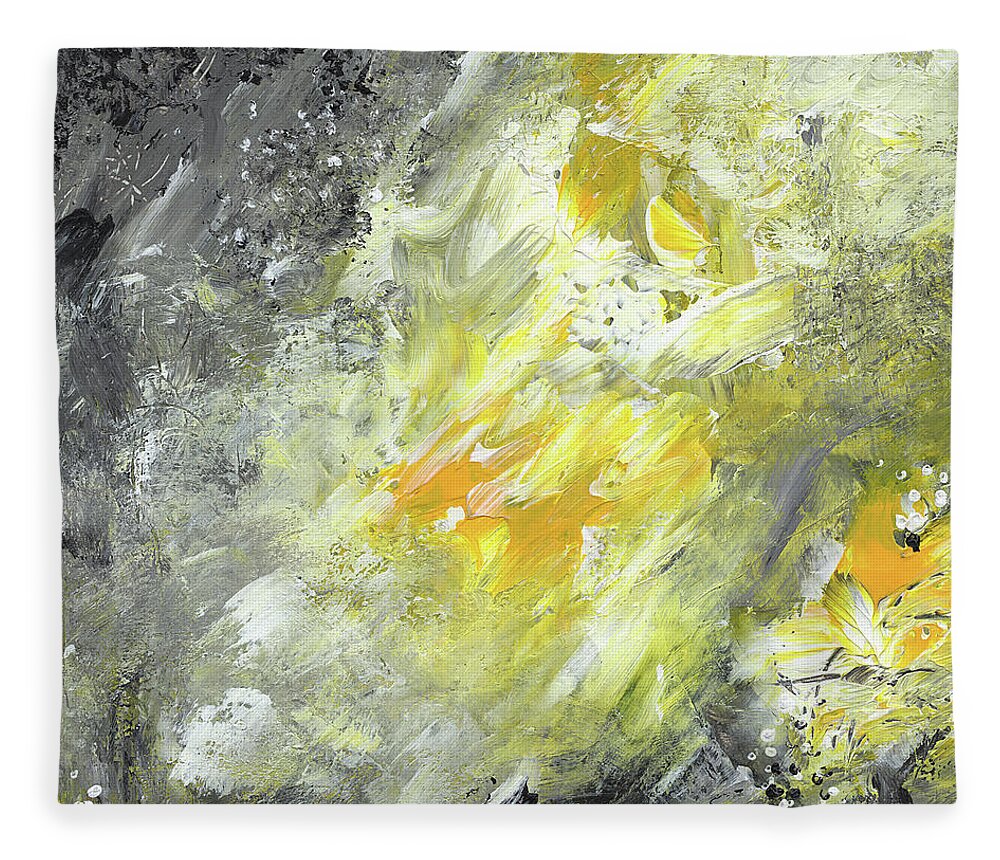 Abstract Fleece Blanket featuring the painting Sunny Life by Jai Johnson