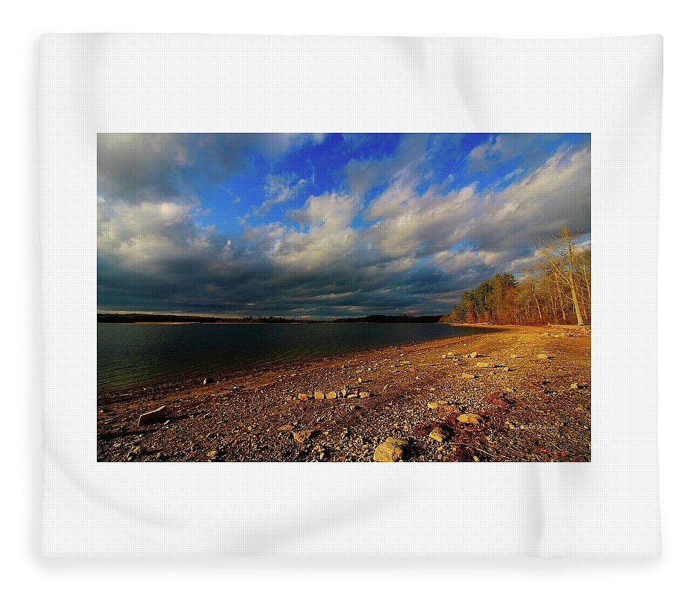 Landscape Fleece Blanket featuring the photograph Sunny Shore by Mary Walchuck