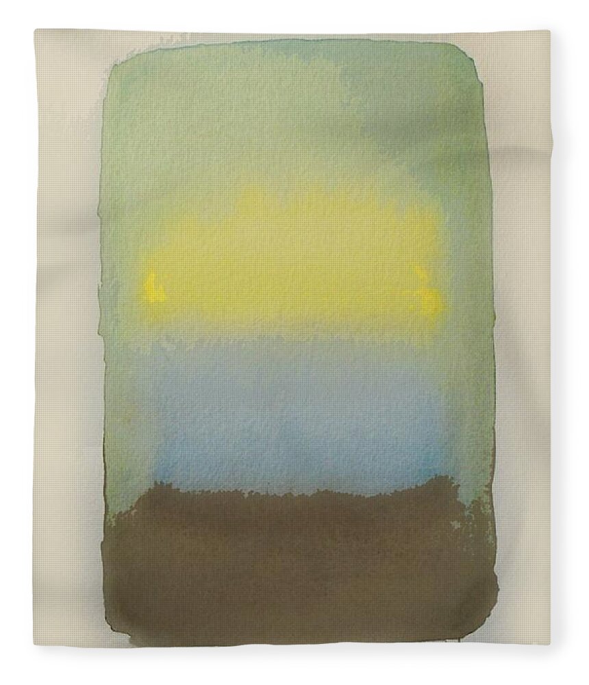 Abstract Landscape Fleece Blanket featuring the painting Sunrise #3 by Vesna Antic