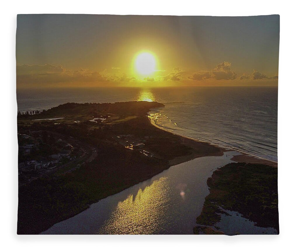 Road Fleece Blanket featuring the photograph Sunrise at Long Reef by Andre Petrov