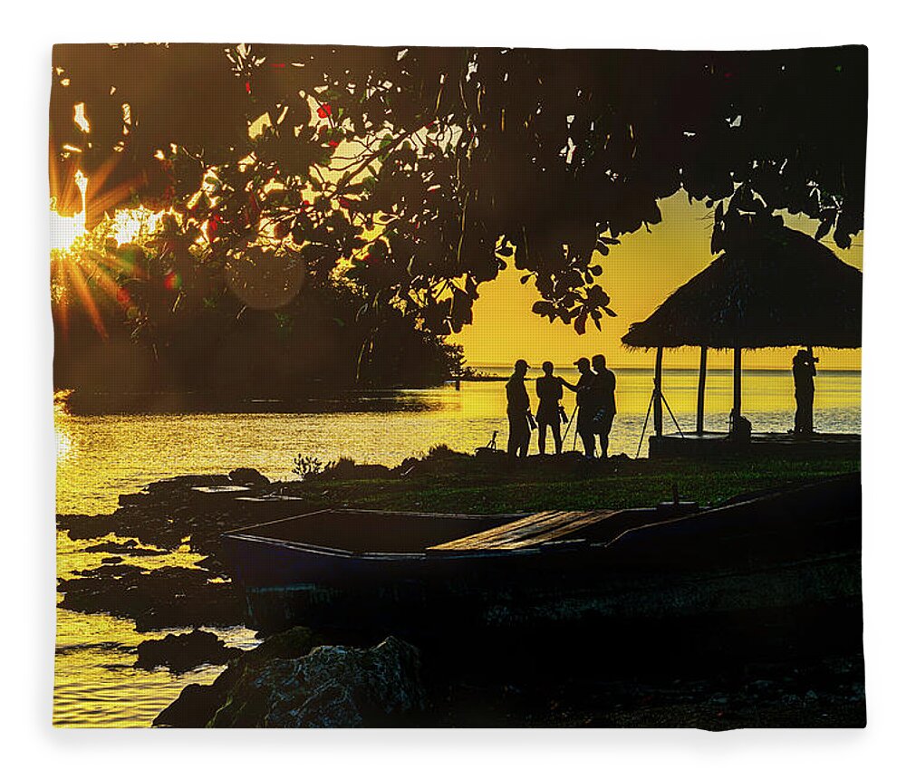 Sunrise Fleece Blanket featuring the photograph Sunrise At The Bay Of Pigs by Chris Lord