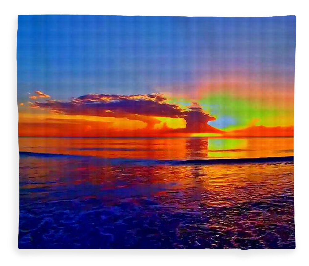 Sunrise Fleece Blanket featuring the photograph Sunrise Beach 666 by Rip Read