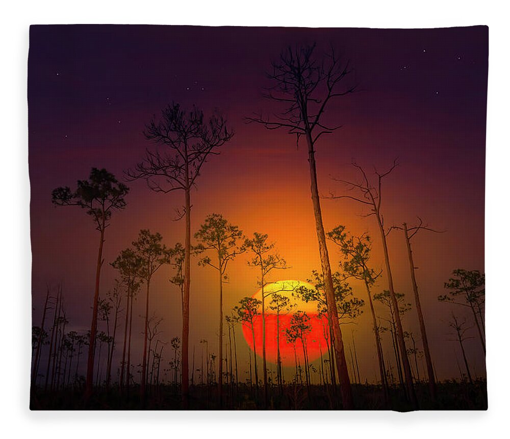 Sunrise Fleece Blanket featuring the photograph Sunrise in Everglades National Park by Mark Andrew Thomas