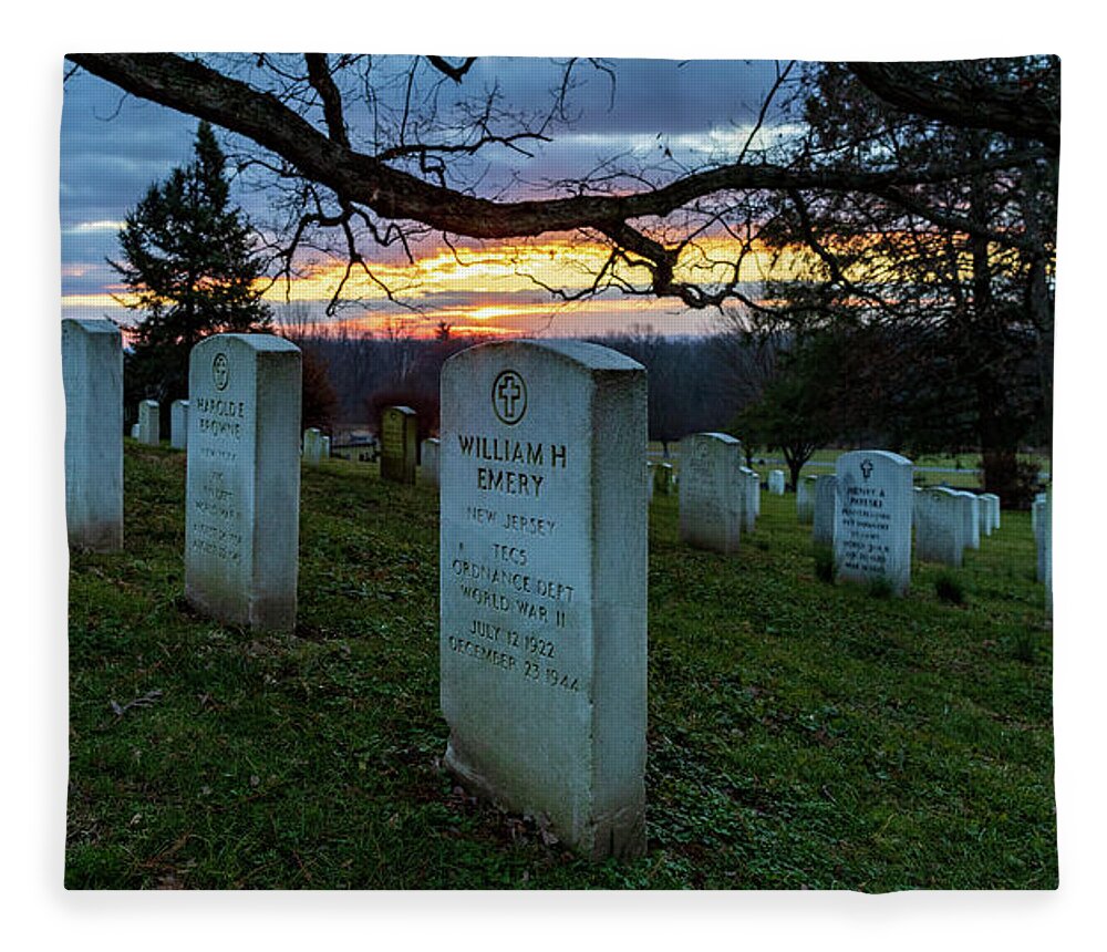 America Fleece Blanket featuring the photograph Sunrise in Gettysburg 3 by Amelia Pearn