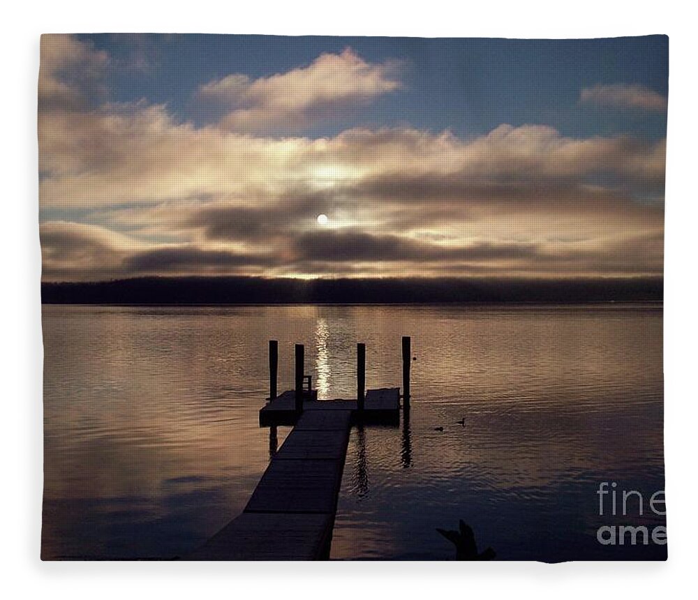 Sunrise Fleece Blanket featuring the photograph Sunrise on Hood Canal by Helen Campbell