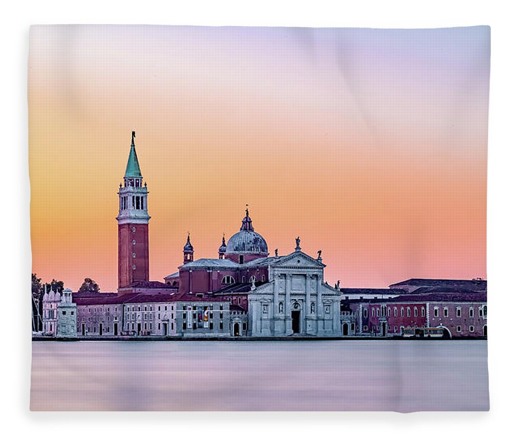 Creative Photography Fleece Blanket featuring the photograph Sunrise With San Giorgio Maggiore by David Downs